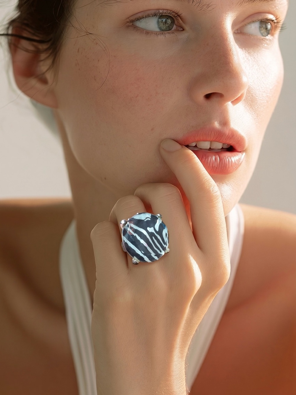 Zebra Cocktail Ring